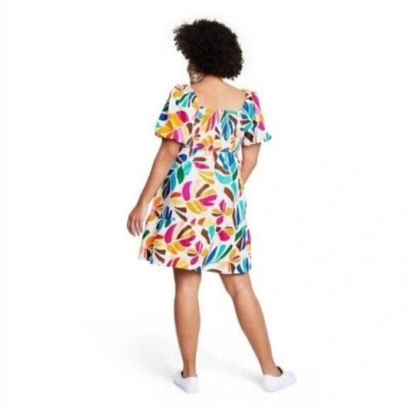 NWT Tabitha Brown X Target Botanical Print Puff Sleeve Mini Dress 4X - Picture 3 of 3